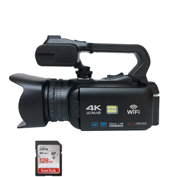 4k Camcorder Full HD 4K Vlogging Camera With 4.0" Touch Screen 18X Digital Zoom Fill Light - Image 2