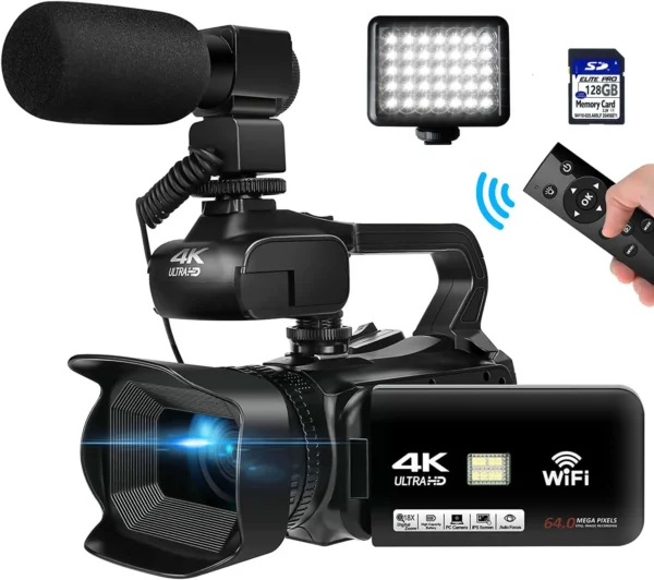 4k Camcorder Full HD 4K Vlogging Camera With 4.0" Touch Screen 18X Digital Zoom Fill Light