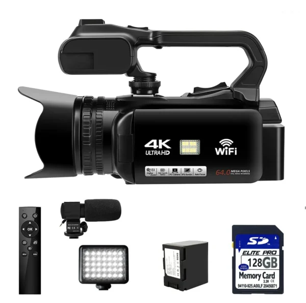 4k Camcorder Full HD 4K Vlogging Camera With 4.0" Touch Screen 18X Digital Zoom Fill Light - Image 5
